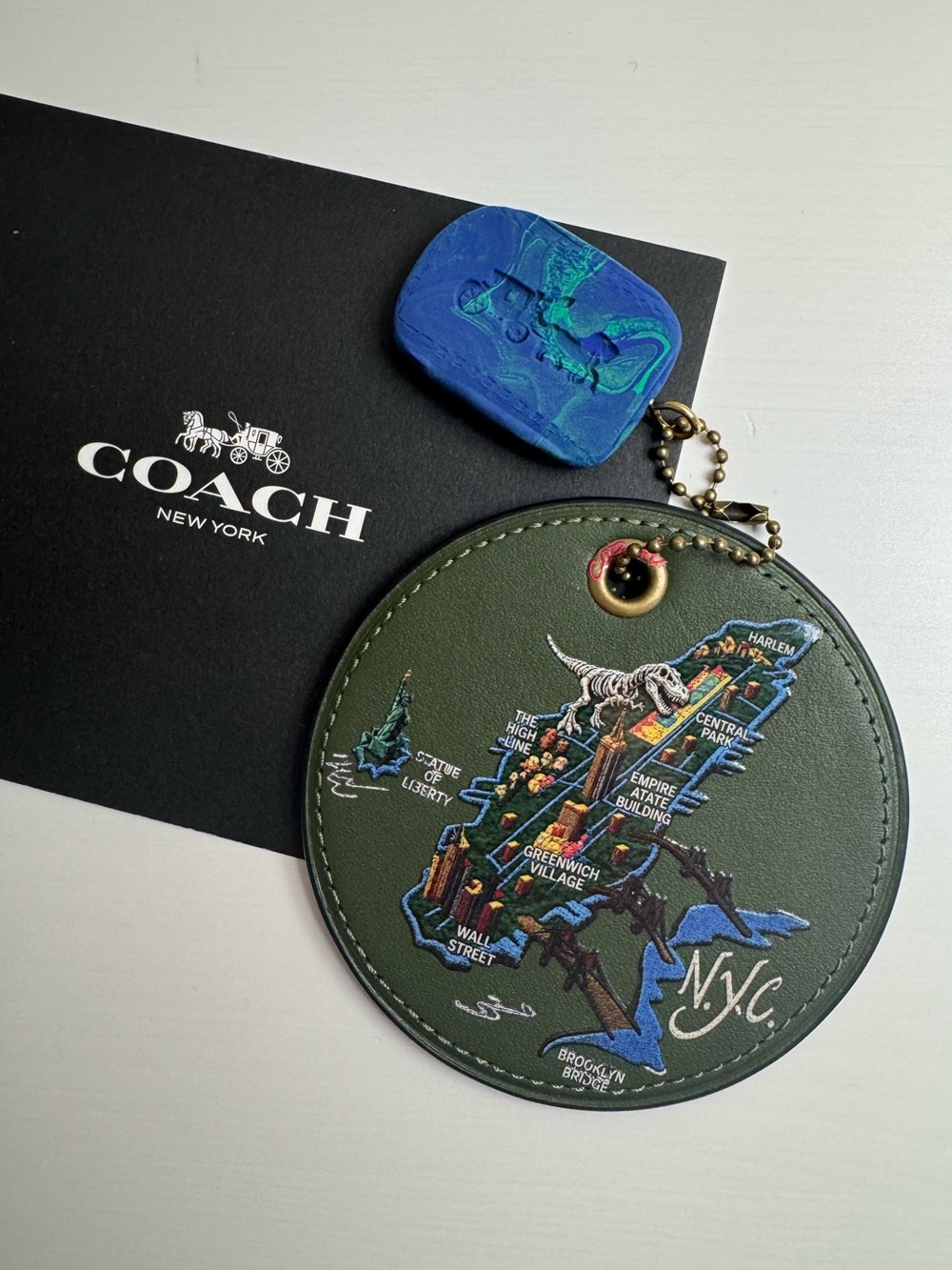 Coach Coaster New York NYC Map Keychain Charm Hangtag